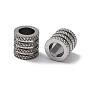 303 Stainless Steel European Beads, Large Hole Beads, Grooved Column