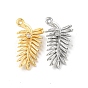 Brass Micro Pave Cubic Zirconia Pendant, Leaf Charms