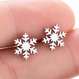 Minimalist Snowflake Earrings for Autumn/Winter - Unique Stainless Steel Christmas Gift