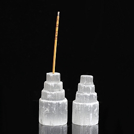 Natural Selenite Tower Incense Burners, Incense Holders, Home Office Teahouse Zen Buddhist Supplies