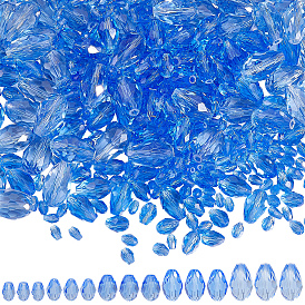 Граненые круглые стеклянные бусины, слеза