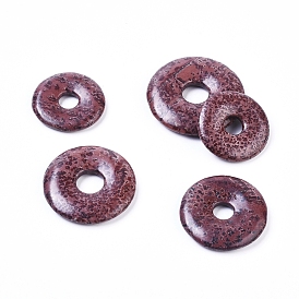Natural Dendritic Jasper Pendants, Chohua Jasper, Donut/Pi Disc