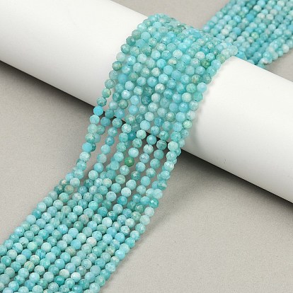 Природных амазонит бисер нитей, граненые, круглые