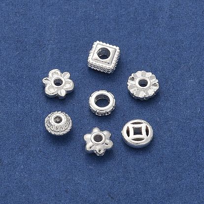 S925 бусины из стерлингового серебра, малая прокладка, серебряные