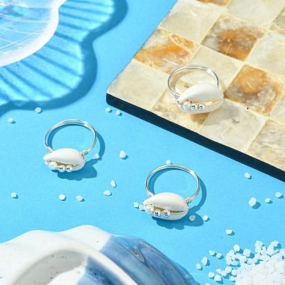 Перстни из натуральной ракушки каури, украшения из медной проволоки для женщин