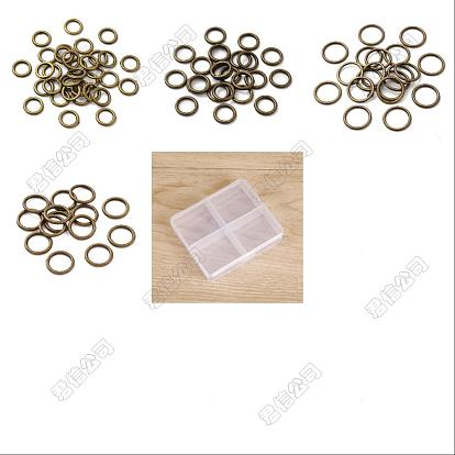 360Pcs 4 Styles Alloy Soldered Closed Jump Rings, Round