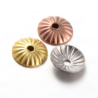 Brass Bead Caps, Apetalous, 5x1mm, Hole: 0.5mm