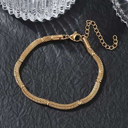 3mm 304 Runde Armbänder aus Edelstahlgeflecht, Ionenbeschichtung (ip)