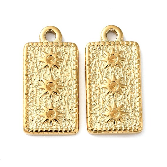 304 Настройки горный хрусталь из нержавеющей стали кулон, прямоугольный шарм