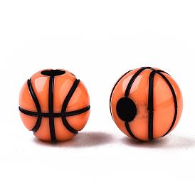 Perles acryliques de style artisanal, basket-ball