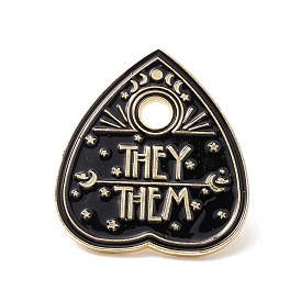 They Them Word Enamel Pin, Spade Alloy Badge for Backpack Clothes, Golden