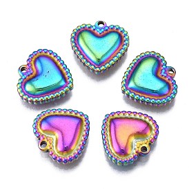 Ion Plating(IP) 304 Stainless Steel Charms, Cadmium Free & Nickel Free & Lead Free, Heart