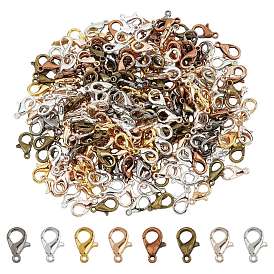 PandaHall Elite 240Pcs 8 Colors Zinc Alloy Lobster Claw Clasps, Cadmium Free & Lead Free, Jewelry Making Findings