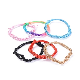 Bracelet cordon en nylon tressé réglable