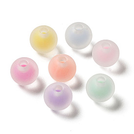 Transparent Acrylic Beads, Frosted, Bead in Bead, Round