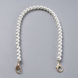 Bag Chain Straps, with ABS Plastic Imitation Pearl Beads and Light Gold Zinc Alloy Lobster Clasps, for Bag Replacement Accessories