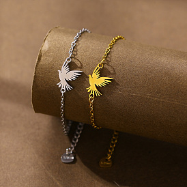 304 Браслеты из нержавеющей стали с звеньями в виде диких гусей, браслеты-цепочки для женщин