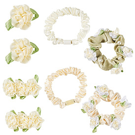 Iron & Polyester Alligator Hair Clips, Polyester Hair Accessories, Flower
