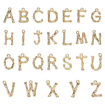 Legierungsanhänger im 52 PC-Stil, Cadmiumfrei und Nickel frei und Bleifrei, Alphabet, echt 26 k vergoldet