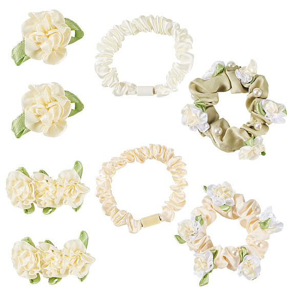 Iron & Polyester Alligator Hair Clips, Polyester Hair Accessories, Flower