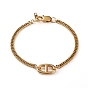 304 Stainless Steel Oval Link Bracelets, with Diamond Cut Chunky Curb Chains