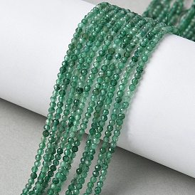 Hebras de cuentas de fuchsite natural, facetados, rondo
