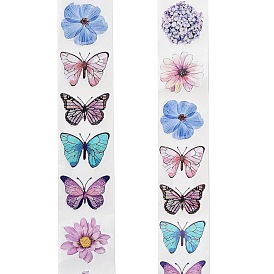 Self-Adhesive Paper Gift Tag Stickers, for Party, Decorative Presents, Butterfly and Flower
