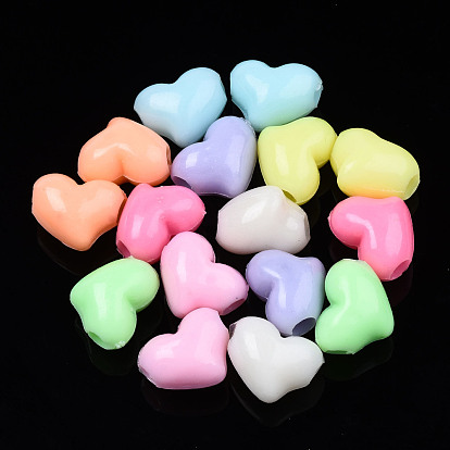 Opaque Acrylic Beads, Heart