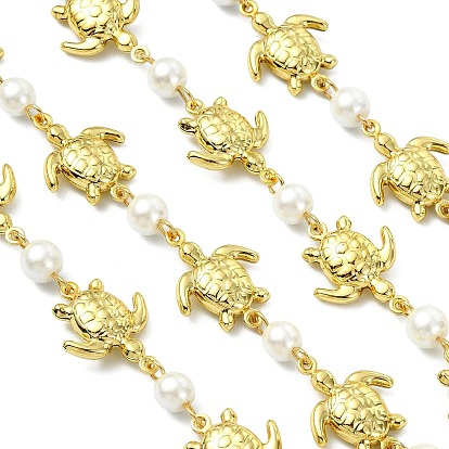 1м 304 звенья цепи из нержавеющей стали, с выпечкой окрашены перламутровым стеклом круглые бусины, пайки