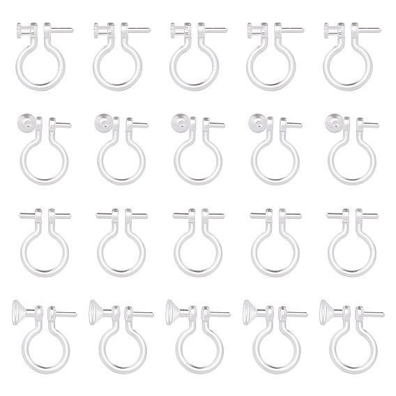 80шт 4 стили пластиковые клипсы фурнитура для сережек