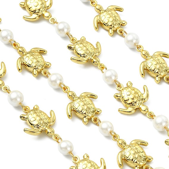 1м 304 звенья цепи из нержавеющей стали, с выпечкой окрашены перламутровым стеклом круглые бусины, пайки