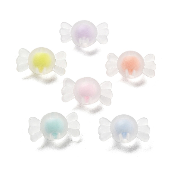 Матовые прозрачные акриловые бусины, бусина в бусине, конфеты