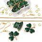 DIY Clover Pendant Jewelry Sets Making Kit, Including Alloy Enamel Pendants, Iron Earring Hooks & Jump Rings & Twisted Curb Chain Necklace Making