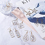 SUNNYCLUE DIY Earring Making, with Epoxy Resin Pendants, with Shell and Brass/Alloy Findings, Brass Earring Hooks, Mixed Shapes