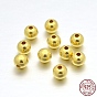 Real 24K Gold Plated 925 Sterling Silver Round Beads
