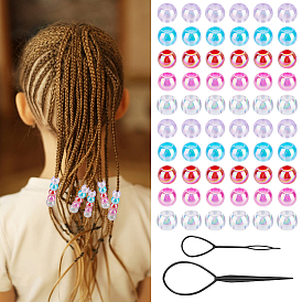 1outil de tressage de cheveux en plastique, trousse à outils et peignes pour tresser les cheveux, pour les accessoires de coiffure, avec 100 pièces de perles européennes en plastique