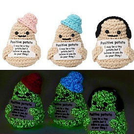 3D Luminous Yarn Doll, Mini Crochet Potato Ornaments for Home Car Office Table