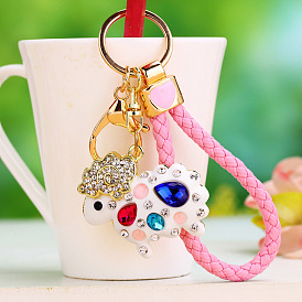 Charming Sheep Keychain with Diamond, Perfect Business Gift for Wealth and Prosperity