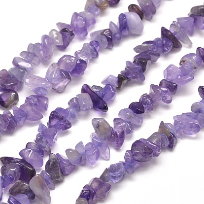 Natural Amethyst Chip Bead Strands, Dyed, 5~8x5~8mm, Hole: 1mm, about 31.5 inch