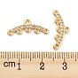 Brass Micro Cubic Zirconia Chandelier Components Links, Curve Connector