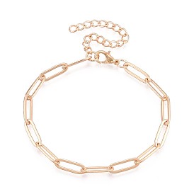 201 женские браслеты-цепочки со скрепками из нержавеющей стали, с карабинами из сплава и удлинителями из железной цепи