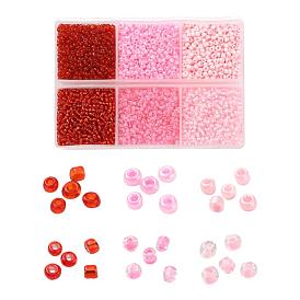 4500 piezas 6 estilo 12/0 cuentas de semillas de vidrio, colores transparentes y plateados y opacos y celyon y colores interiores transparentes, cuentas de agujero redondo