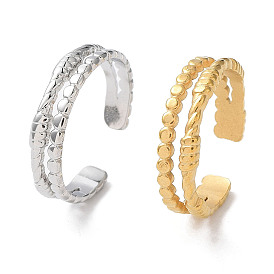 304 Stainless Steel Double Line Open Cuff Rings