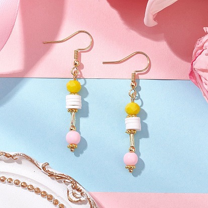 Серьги-подвески из акрила и полимерной глины, с 304 нержавеющей стали серьги крючки, круглые