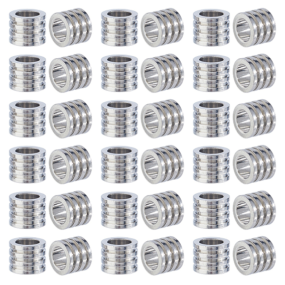 30шт 303 европейские бусины из нержавеющей стали, бусины с большим отверстием, Рифленые бусины, колонка