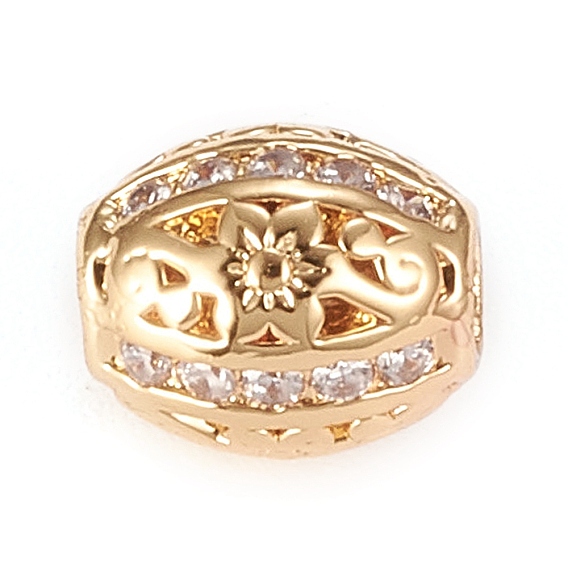 Латунные микропаве из прозрачного кубического циркония, долговечный, баррель