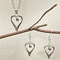 Ожерелья с подвесками в форме сердца и серьги-подвески для женщин