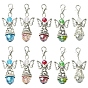 20шт 5цвета ангел стеклянные акриловые подвески, с сплава бисером и омаров коготь застежками, старинное серебро и платина