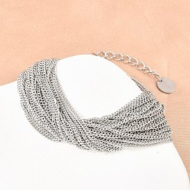 304 Многорядные браслеты из нержавеющей стали в кубинской цепочке для женщин