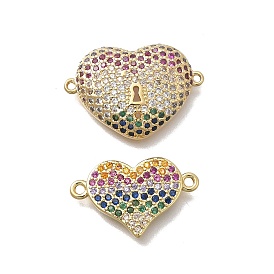 Подвески-сердечки с микропаве из латуни и кубическим цирконием, реальный 18 k позолоченный, без кадмия и без свинца, стойки покрытие, долговечный